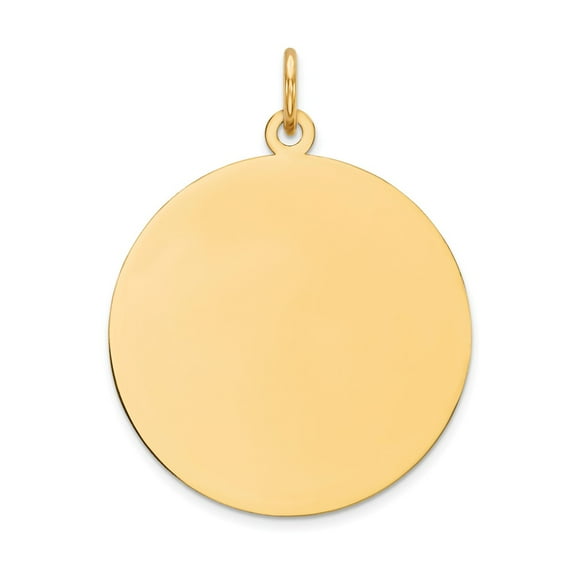 14k Yellow Gold Plain .018 Gauge Circular Engravable Disc Charm