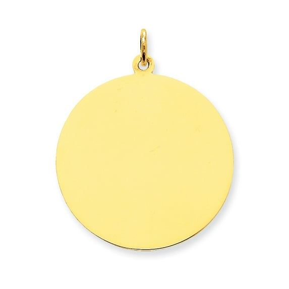14k Yellow Gold Plain .035 Gauge Circular Engravable Disc Charm