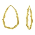 thumbnail image 1 of 14k Yellow Gold, Plain Hollow 3mm Tube Pear Hoop Wire Design Earring 15mm Inner Diameter, 1 of 2