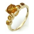 thumbnail image 1 of 14k Yellow Gold Plated 1.4 ctw Natural Yellow Citrine 5 Stone Solitaire Ring, 1 of 6