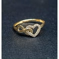 thumbnail image 1 of 14k Yellow Gold Plated 1Ct Round Cut Lab Created Diamond Women's Wedding Infinity With Heart Ring, 1 of 4