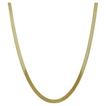 14k Yellow Gold Plated 5mm Flat Herringbone Chain Necklace for Men or Women, 20" - 24"
