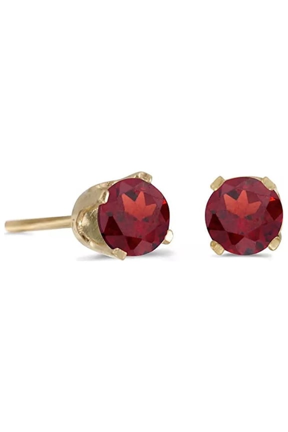 14k Yellow Gold Plated Over Sterling Silver 1/2 Ct Round Created Ruby Sapphire Stud Earrings