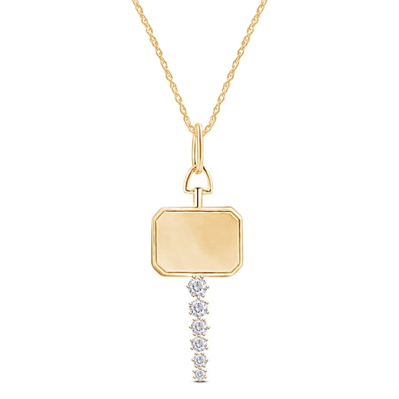 14k Yellow Gold Plated Over Sterling Silver Cubic Zirconia Couple Key Charm Pendant Necklace