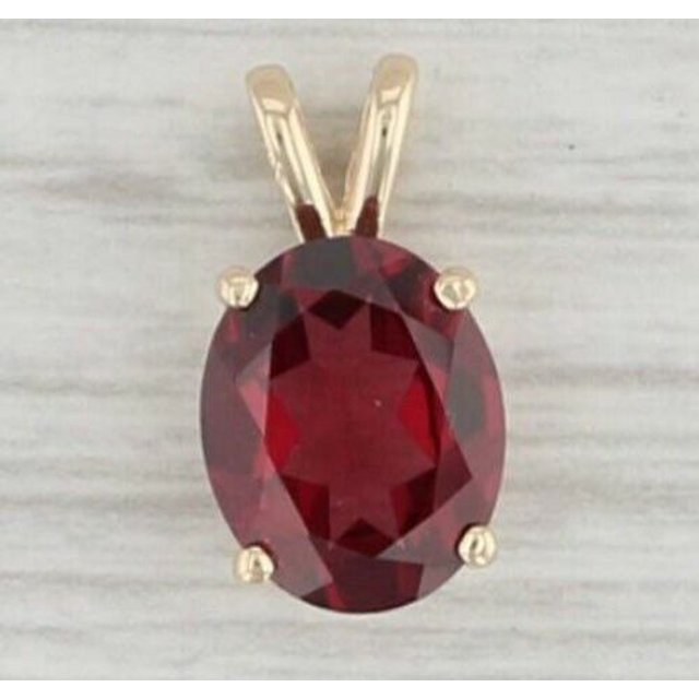 14k Yellow Gold Plated Women's 8 x 10 Oval Cut Simulated Red