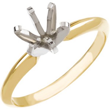 14K Yellow Gold Round Pre-Notched Basket Setting 4 Prong 2mm-10.5mm - 1 Piece By NWGEMS - Fine Jewelry Making Supply