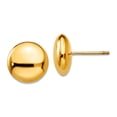 thumbnail image 1 of 14k Yellow Gold Polished 12mm Button Post Earrings 12x12mm Wide Stud Earring for Women, 1 of 2