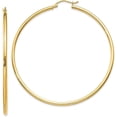 thumbnail image 1 of 14k Yellow Gold Polished 2x60mm Tube Hoop Earrings, 1 of 6
