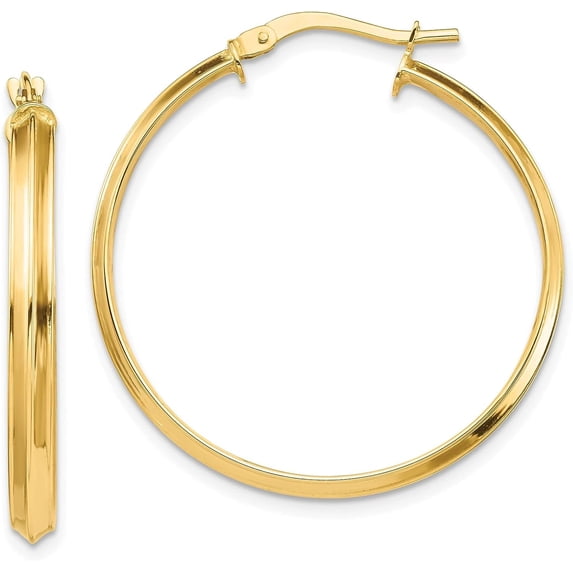 14k Yellow Gold Polished 3.2mm XL Hoop Earrings