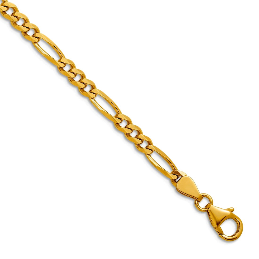 14k Yellow Gold Polished 3.6mm Solid Figaro Chain Necklace 24 Inch ...