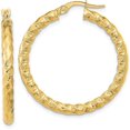 thumbnail image 1 of 14k Yellow Gold Polished 3mm Twisted Hoop Earrings - 31.5mm- Made In Italy, 1 of 6