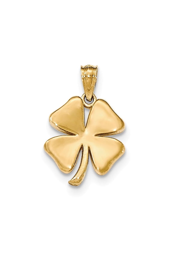 14k Yellow Gold Polished 4 Leaf Clover Pendant