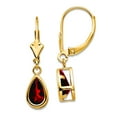 thumbnail image 1 of Primal Gold 14 Karat Yellow Gold 8x5mm Pear Garnet Leverback Earrings, 1 of 2