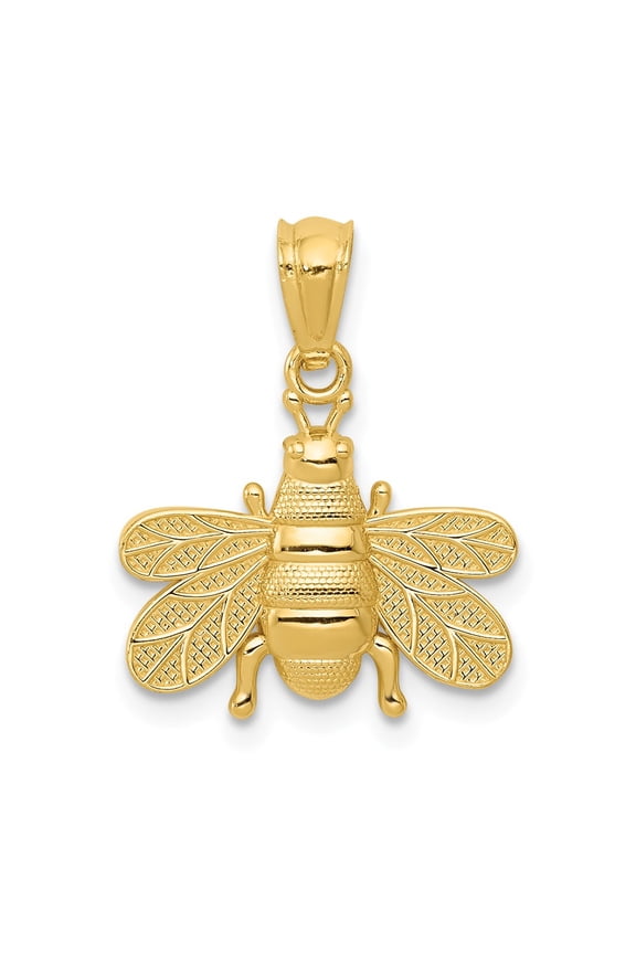 14k Yellow Gold Polished Bee Pendant