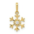 thumbnail image 1 of 14k Yellow Gold Polished CZ Snowflake Charm, 1 of 4