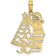 thumbnail image 1 of 14k Yellow Gold Polished Christmas Tree and Santa Charm - 24.9mm, 1 of 6