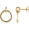 thumbnail image 1 of 14k Yellow Gold Polished Circle Long Drop Dangle Earrings Dangle Earring for Women - 3.4 Grams, 1 of 2