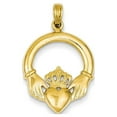 thumbnail image 1 of 14k Yellow Gold Polished Claddagh Pendant, 1 of 4