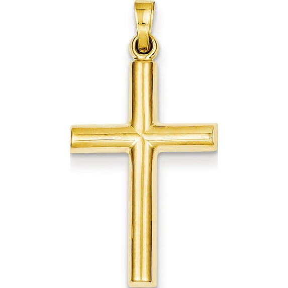 14k Yellow Gold Polished Cross (18x35mm) Pendant / Charm