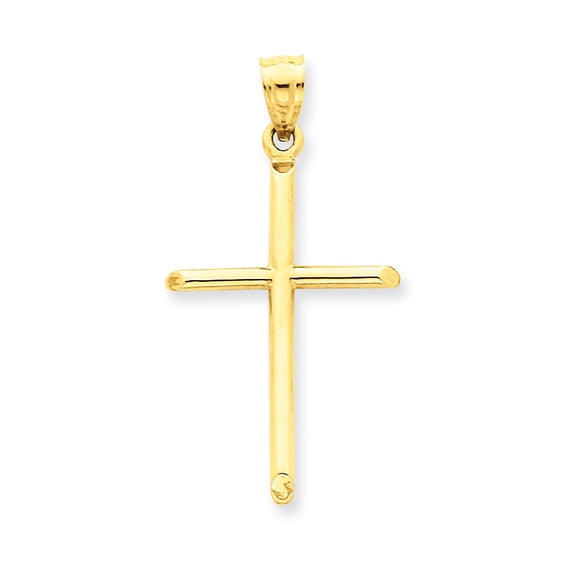 14k Yellow Gold Polished Cross Pendant