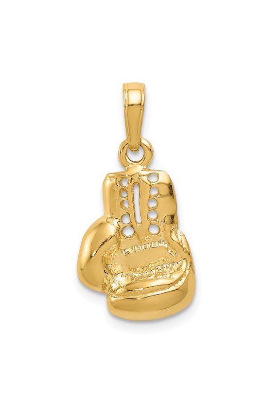 14k Yellow Gold Polished Cut-out Boxing Glove Charm Pendant