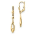 thumbnail image 1 of 14k Yellow Gold Polished Dangle Leverback Earrings - Measures 36x5mm Wide, 1 of 2
