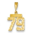 thumbnail image 1 of 14k Yellow Gold Polished Diamond Cut Finish Small Size Number 76 Charm Pendant, 1 of 3