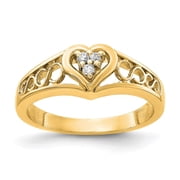 14k Polished AA Diamond Heart Ring Y1732AA