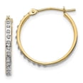 thumbnail image 1 of 14k Yellow Gold Polished Diamond Round Hinged Hoop Earrings Measures 20x2mm - Hoop Earring for Women, 1 of 2