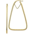 thumbnail image 1 of 14k Yellow Gold Polished & Diamond-cut Double Triangle Hoop Earrings - 56.95mm, 1 of 6