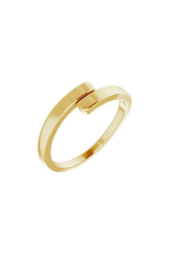 14k Yellow Gold Polished Engravable Bypass Ring Size 7 Ring for Women - 3.1 Grams