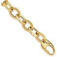 thumbnail image 1 of 14k Yellow Gold Polished Fancy Oval Link Bracelet - 8.5"- Made In Italy, 1 of 6