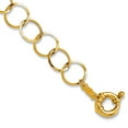 thumbnail image 1 of 14k Yellow Gold Polished Fancy Spring Lock Closure Circle Chain Bracelet 7.5 Inch Spring-Ring 10mm Wide Link Bracelet fo, 1 of 2