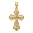 thumbnail image 1 of 14k Yellow Gold Polished Filigree Cross Pendant Charm, 1 of 4