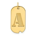 thumbnail image 1 of 14k Yellow Gold Polished Finish Block Letter A Initial Design Dog Tag Charm Pendant, 1 of 3
