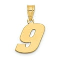 thumbnail image 1 of 14k Yellow Gold Polished Finish Block Script Design Number 9 Charm Pendant, 1 of 2