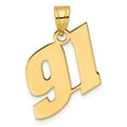 thumbnail image 1 of 14k Yellow Gold Polished Finish Block Script Design Number 91 Charm Pendant, 1 of 4