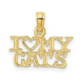 thumbnail image 1 of 14k Yellow Gold Polished Finish I HEART MY CATS Talking Charm Pendant, 1 of 4