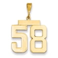thumbnail image 1 of 14k Yellow Gold Polished Finish Large Size Number 58 Charm Pendant, 1 of 4