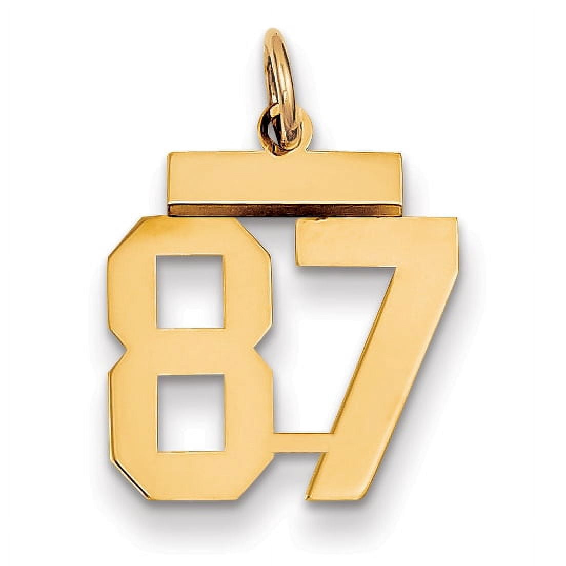 14k Yellow Gold Polished Finish Small Size Number 87 Charm Pendant ...