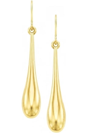 14k Yellow Gold Polished Graduated Tear Drop Earrings