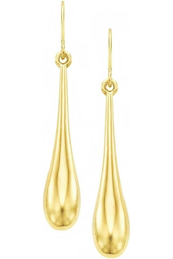 14k Yellow Gold Polished Graduated Tear Drop Earrings