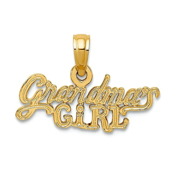 14k Yellow Gold Polished Grandmas Pendant Necklace 13x20mm Pendant for Women - .6 Grams