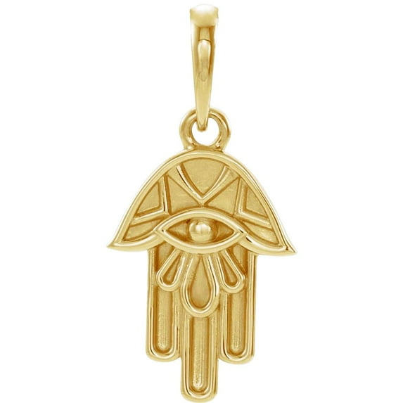 14k Yellow Gold Polished Hamsa Pendant Necklace Pendant for Women - 1.1 Grams