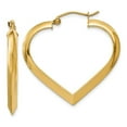 thumbnail image 1 of 14k Yellow Gold Polished Heart Hoop Earrings - 2.4 Grams - Measures 28x3mm Wide, 1 of 2