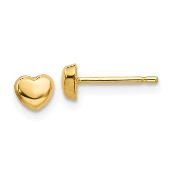 14k Yellow Gold Polished Heart Post Earrings - Measures 4x4mm Wide
