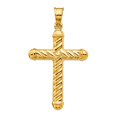 thumbnail image 1 of 14k Yellow Gold Polished Hollow Religious Faith Cross Pendant Necklace 32x53mm Pendant for Women, 1 of 2