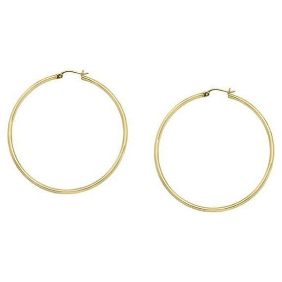 14k Yellow Gold Polished Hoop Earrings Measures 2x30mm - 1.6 Grams