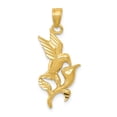 thumbnail image 1 of 14k Yellow Gold Polished Hummingbird w/Flower Pendant, 1 of 4