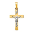 thumbnail image 1 of 14k Yellow Gold Polished Inri Crucifix Religious Faith Cross Pendant Necklace 27x14mm Wide Pendant for Women, 1 of 2